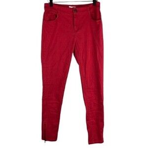 Bongo Pants Womens Size 9 Red  Skinny Jeans Ankle Zipper Casual